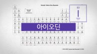 승화하는 특성을 가진 보라색 고체.